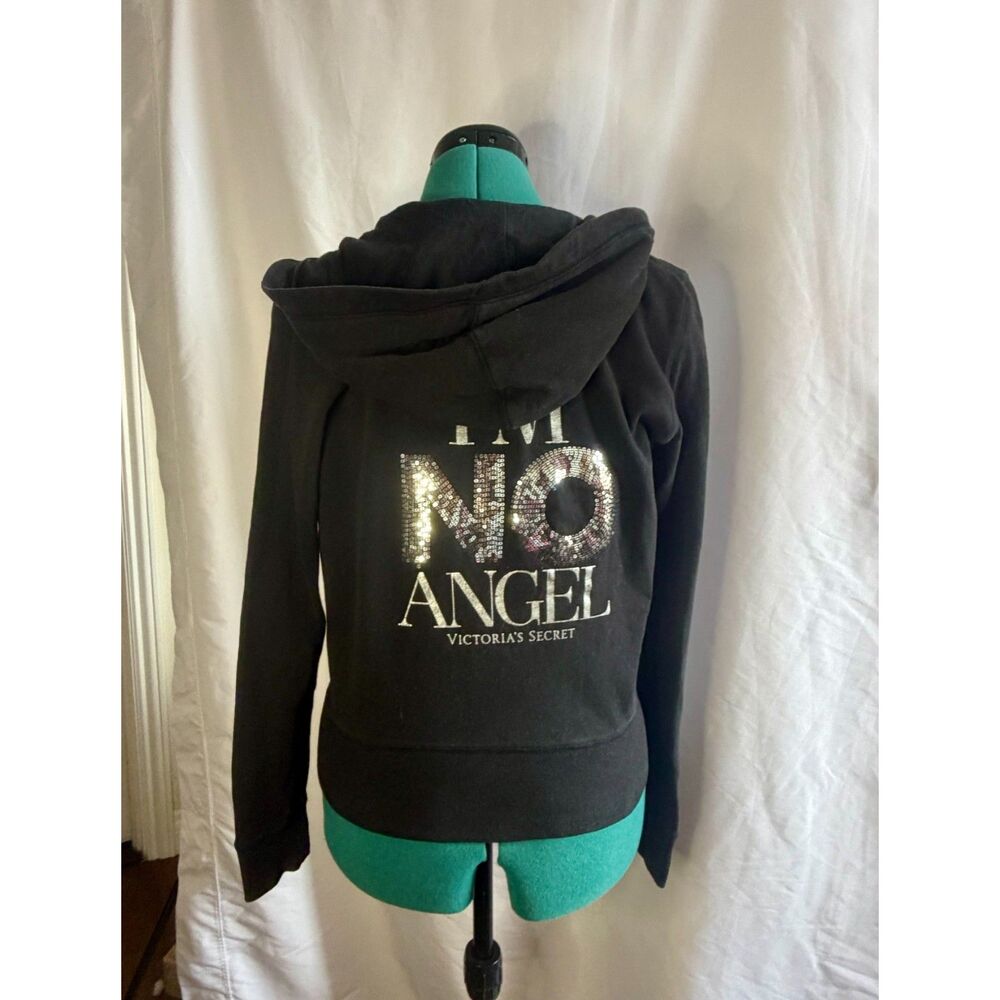 Y2K Victoria's Secret Supermodel Essentials bling I'm No Angel hoodie sweatshirt